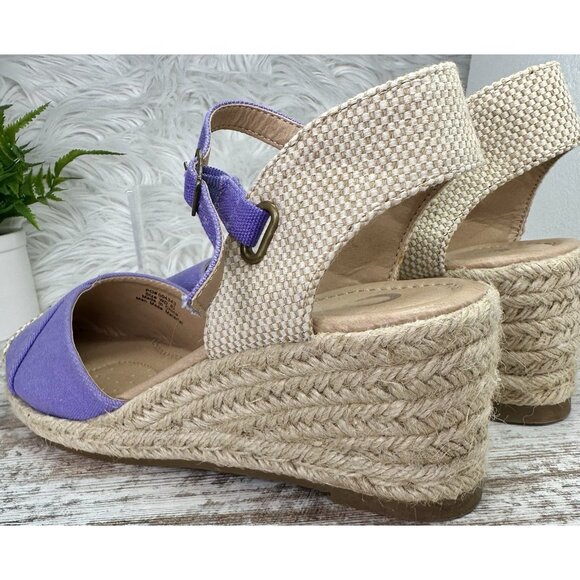 Journee Collection Ashlyn Wedge Sandal Women’s 8.5 WIDE Purple Runs 1/2 Size Lg - Picture 8 of 12